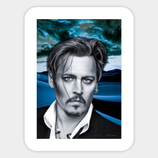 Johnny Portrait Digital Artwork wall art support Sticker